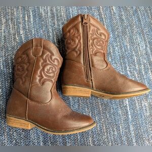 Cat & Jack Girls Cowboy Boots, Western, Brown, Size 11